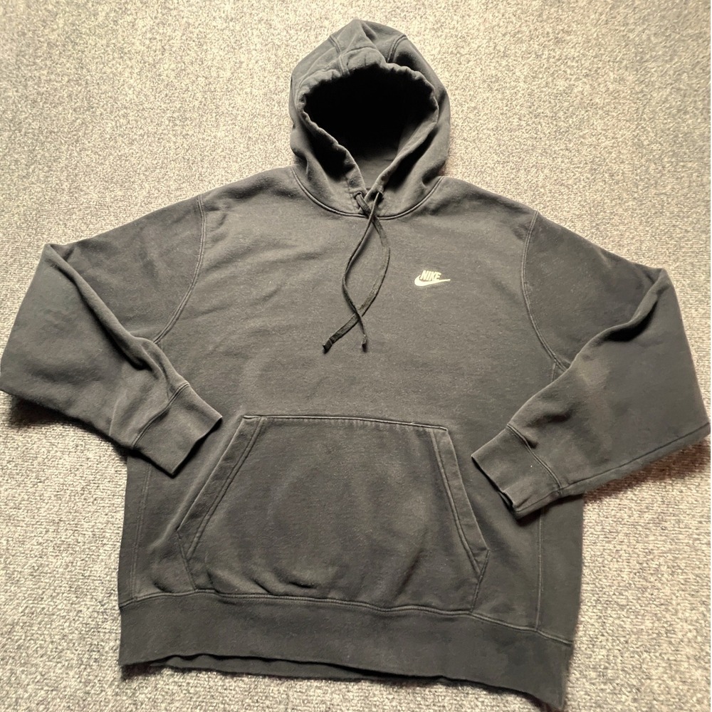 Nike Sportswear Club Fleece Pullover Hoodie Black BV2654-010 Mens Large - Picture 1 of 9